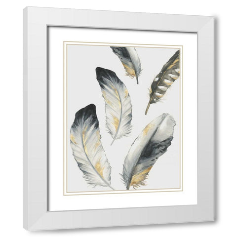 Touch of Gold II White Modern Wood Framed Art Print with Double Matting by Watts, Eva