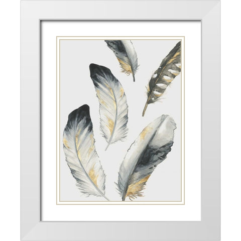 Touch of Gold II White Modern Wood Framed Art Print with Double Matting by Watts, Eva