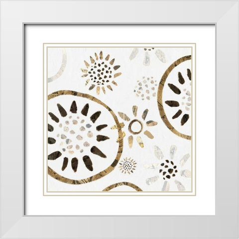 Garden of Gold I White Modern Wood Framed Art Print with Double Matting by Isabelle Z