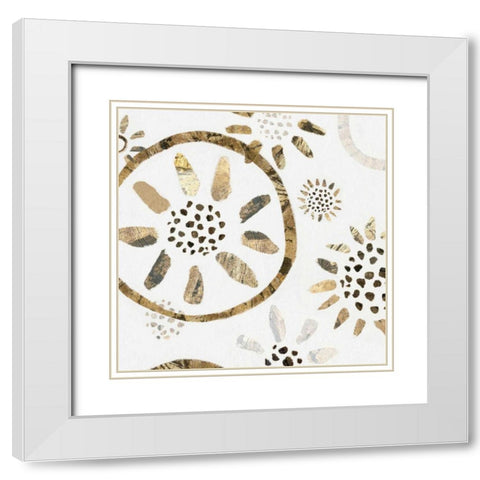 Garden of Gold II White Modern Wood Framed Art Print with Double Matting by Isabelle Z