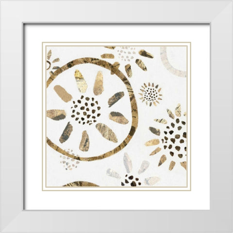 Garden of Gold II White Modern Wood Framed Art Print with Double Matting by Isabelle Z