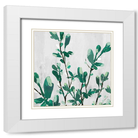 The Branch I White Modern Wood Framed Art Print with Double Matting by Isabelle Z