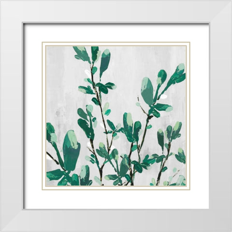 The Branch I White Modern Wood Framed Art Print with Double Matting by Isabelle Z