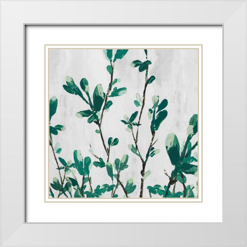 The Branch II White Modern Wood Framed Art Print with Double Matting by Isabelle Z