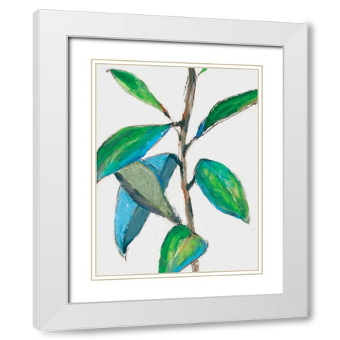 Greener White Modern Wood Framed Art Print with Double Matting by Isabelle Z