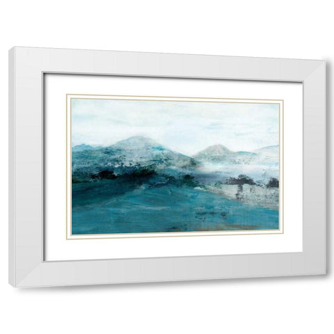 Blue Hill White Modern Wood Framed Art Print with Double Matting by Isabelle Z