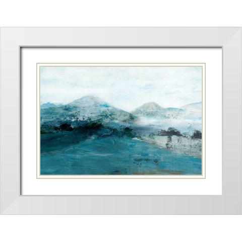 Blue Hill White Modern Wood Framed Art Print with Double Matting by Isabelle Z