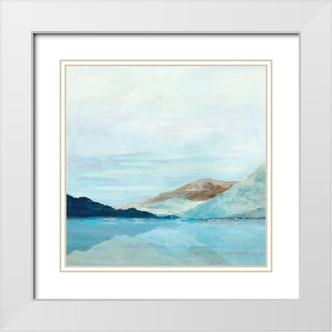 Coastal Mountains  White Modern Wood Framed Art Print with Double Matting by Isabelle Z