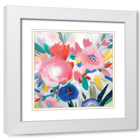 Circular Colour Palette III White Modern Wood Framed Art Print with Double Matting by Isabelle Z