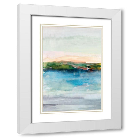 Depths I White Modern Wood Framed Art Print with Double Matting by Isabelle Z