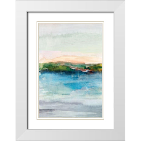 Depths I White Modern Wood Framed Art Print with Double Matting by Isabelle Z