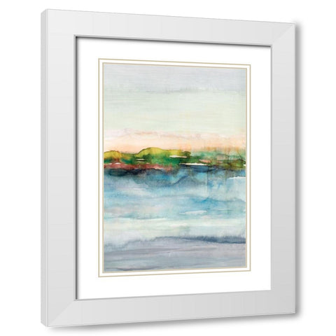 Depths II White Modern Wood Framed Art Print with Double Matting by Isabelle Z