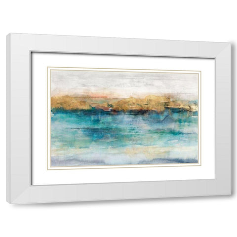 Depths III White Modern Wood Framed Art Print with Double Matting by Isabelle Z