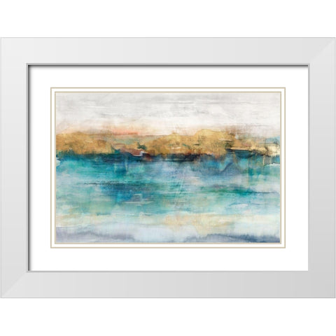 Depths III White Modern Wood Framed Art Print with Double Matting by Isabelle Z