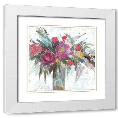 Sweet Roses II White Modern Wood Framed Art Print with Double Matting by Isabelle Z