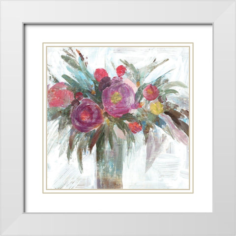 Sweet Roses II White Modern Wood Framed Art Print with Double Matting by Isabelle Z