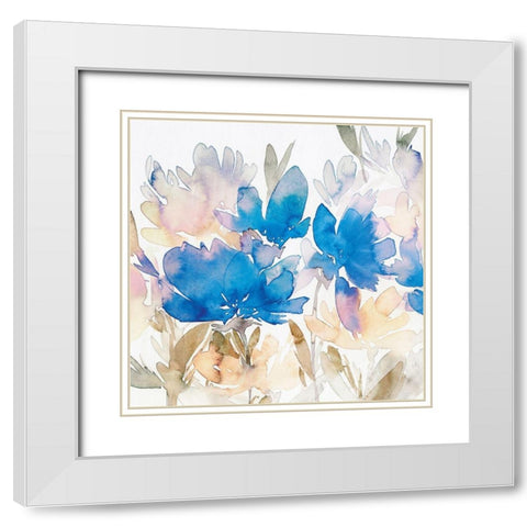Sprouting Blossoms I White Modern Wood Framed Art Print with Double Matting by Isabelle Z