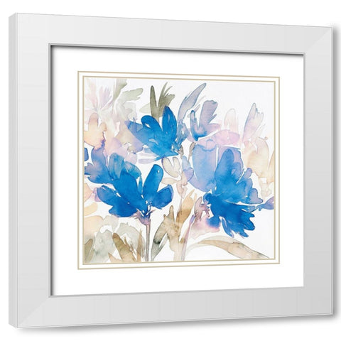 Sprouting Blossoms II White Modern Wood Framed Art Print with Double Matting by Isabelle Z