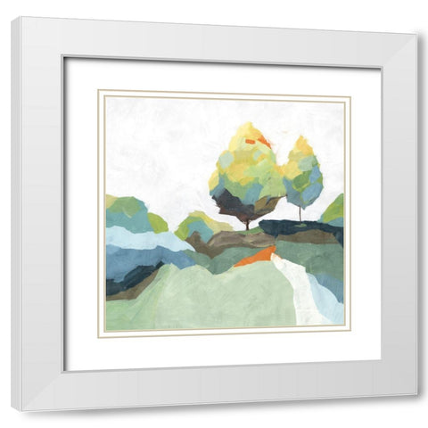 Blocked I White Modern Wood Framed Art Print with Double Matting by Isabelle Z