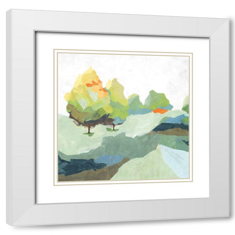 Blocked II White Modern Wood Framed Art Print with Double Matting by Isabelle Z
