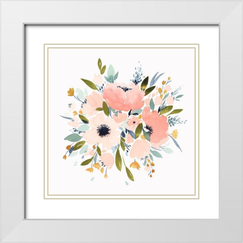 Softhearted I White Modern Wood Framed Art Print with Double Matting by Isabelle Z