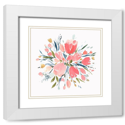 Softhearted II White Modern Wood Framed Art Print with Double Matting by Isabelle Z