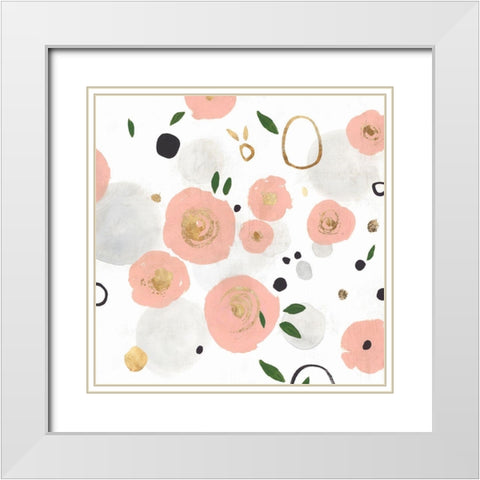 Petal Drop II White Modern Wood Framed Art Print with Double Matting by Isabelle Z