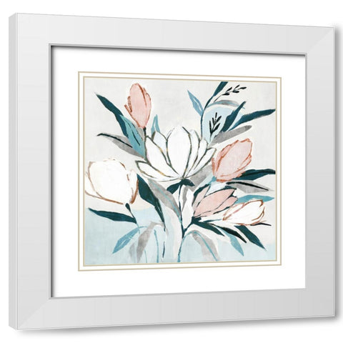 Blue Monday I White Modern Wood Framed Art Print with Double Matting by Isabelle Z