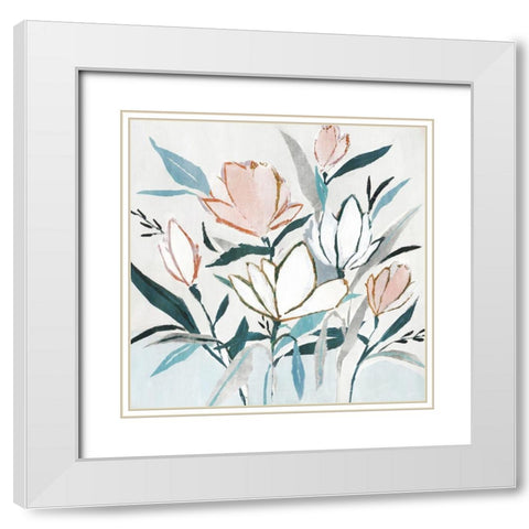 Blue Monday II White Modern Wood Framed Art Print with Double Matting by Isabelle Z