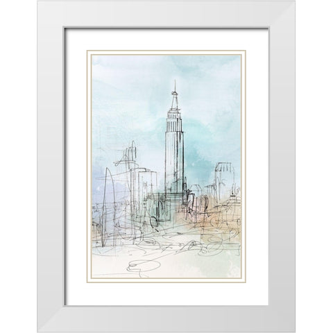 Blue London  White Modern Wood Framed Art Print with Double Matting by Isabelle Z