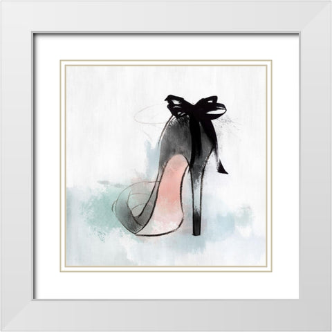 Ribbon Heel White Modern Wood Framed Art Print with Double Matting by Isabelle Z