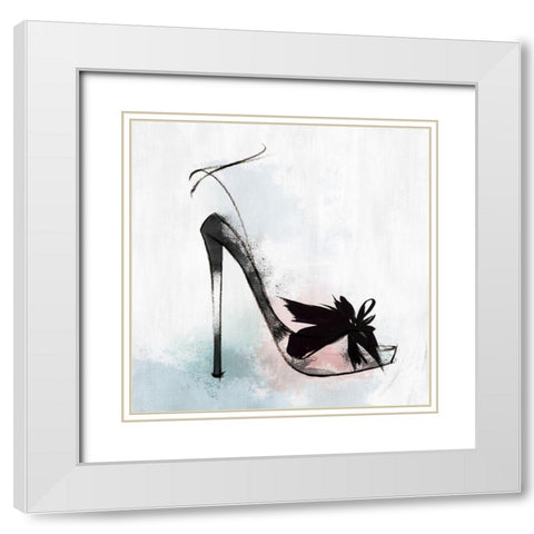 Feather Heel White Modern Wood Framed Art Print with Double Matting by Isabelle Z