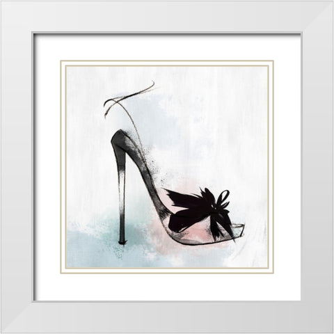 Feather Heel White Modern Wood Framed Art Print with Double Matting by Isabelle Z
