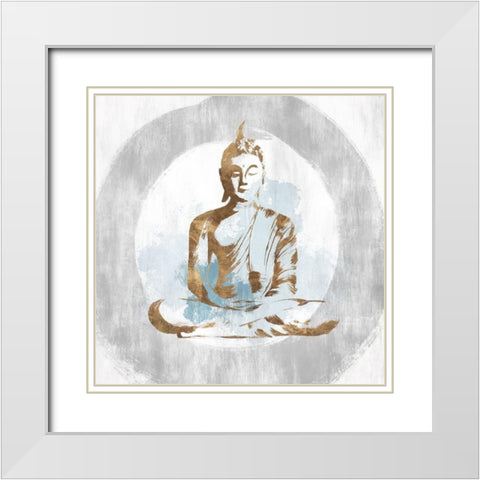 Buddhist II White Modern Wood Framed Art Print with Double Matting by Isabelle Z