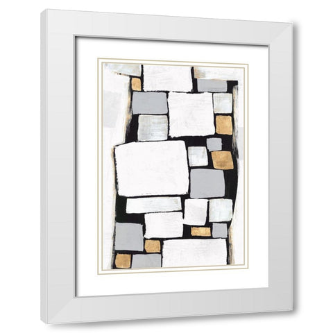 Stacks II  White Modern Wood Framed Art Print with Double Matting by Isabelle Z