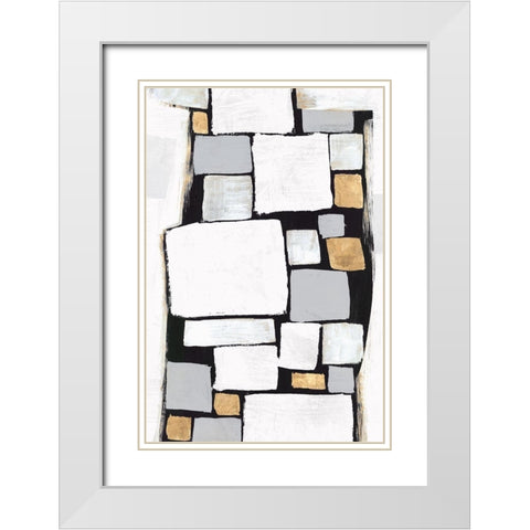 Stacks II  White Modern Wood Framed Art Print with Double Matting by Isabelle Z