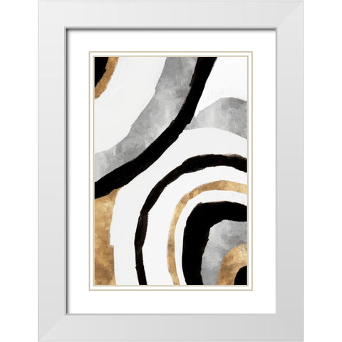 Nation I White Modern Wood Framed Art Print with Double Matting by Isabelle Z