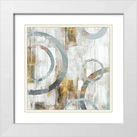 Swirls I White Modern Wood Framed Art Print with Double Matting by Isabelle Z