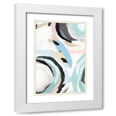 Blue Galore I White Modern Wood Framed Art Print with Double Matting by Isabelle Z