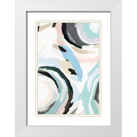 Blue Galore I White Modern Wood Framed Art Print with Double Matting by Isabelle Z