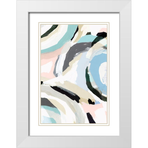 Blue Galore II White Modern Wood Framed Art Print with Double Matting by Isabelle Z