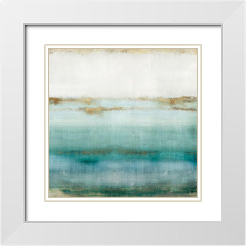 Cerulean Haze I  White Modern Wood Framed Art Print with Double Matting by Isabelle Z