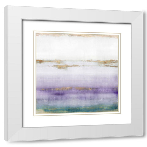 Cerulean Haze I Violet Version White Modern Wood Framed Art Print with Double Matting by Isabelle Z