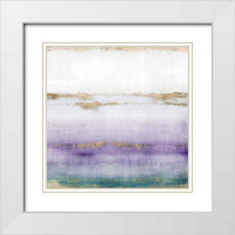 Cerulean Haze I Violet Version White Modern Wood Framed Art Print with Double Matting by Isabelle Z