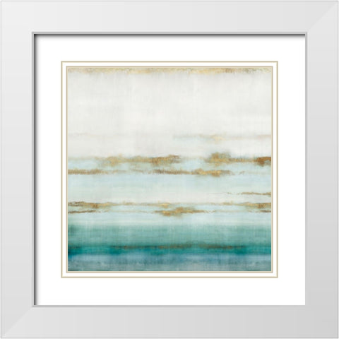 Cerulean Haze II  White Modern Wood Framed Art Print with Double Matting by Isabelle Z