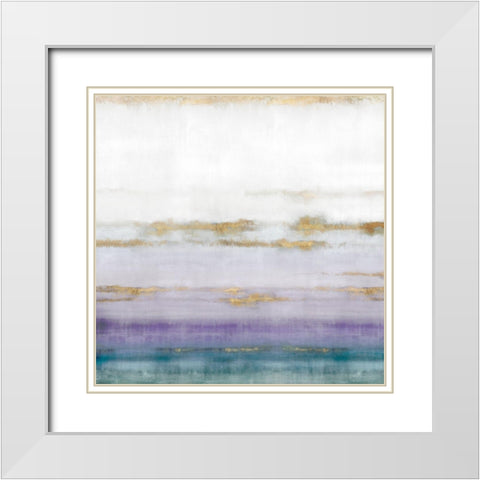 Cerulean Haze II Violet Version White Modern Wood Framed Art Print with Double Matting by Isabelle Z
