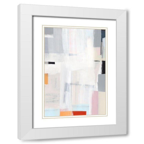 Meno I White Modern Wood Framed Art Print with Double Matting by Isabelle Z