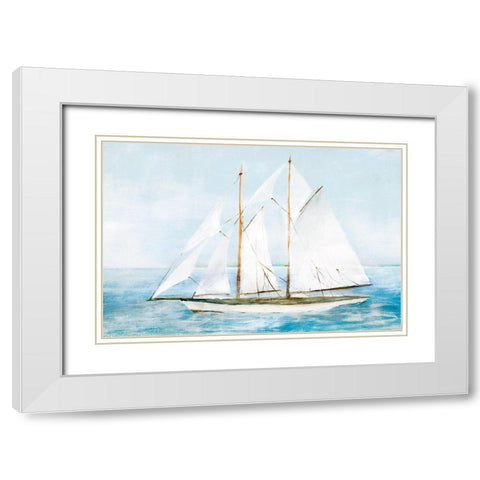 Set Sail II  White Modern Wood Framed Art Print with Double Matting by Isabelle Z