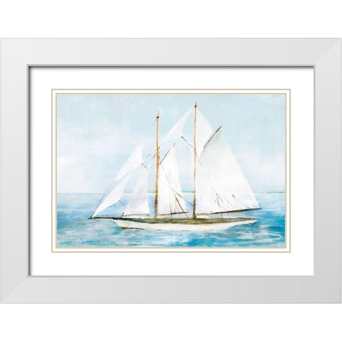 Set Sail II  White Modern Wood Framed Art Print with Double Matting by Isabelle Z