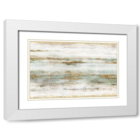 Golden Horizons White Modern Wood Framed Art Print with Double Matting by Isabelle Z